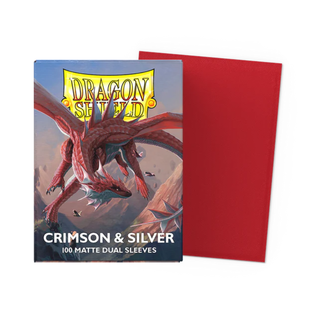 Crimson & Silver - Matte Dual Sleeves - DragonShield
