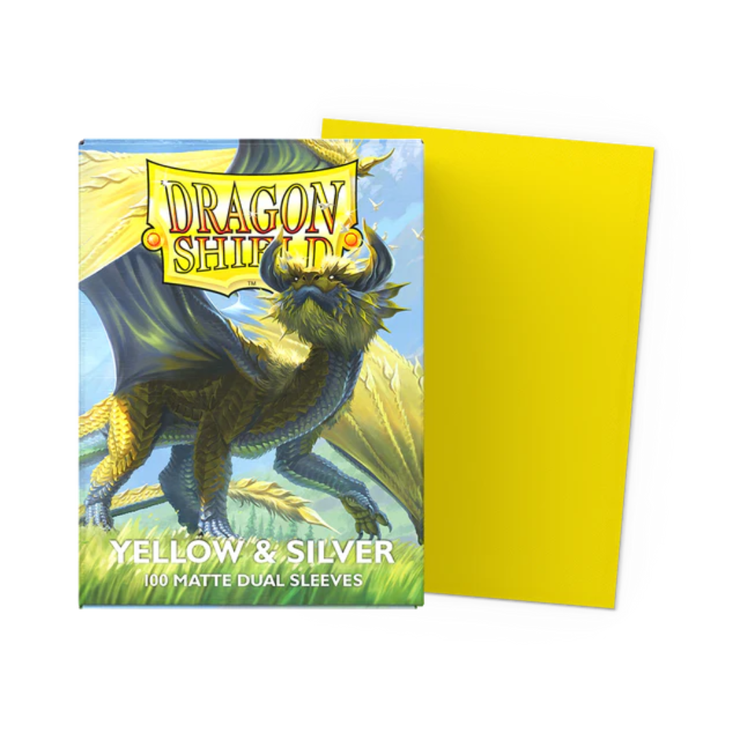 Yellow & Silver - Matte Dual Sleeves - DragonShield